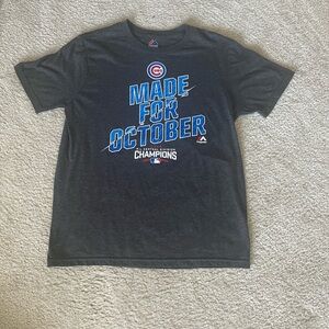 Majestic Gray Chicago Cubs “Made for October” T Shirt
